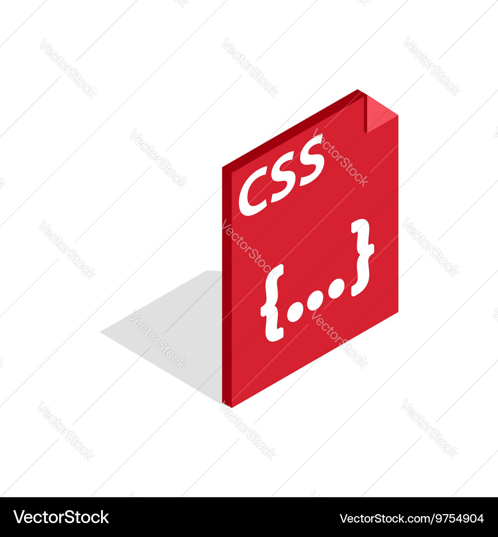 Css file extension icon isometric 3d style vector image