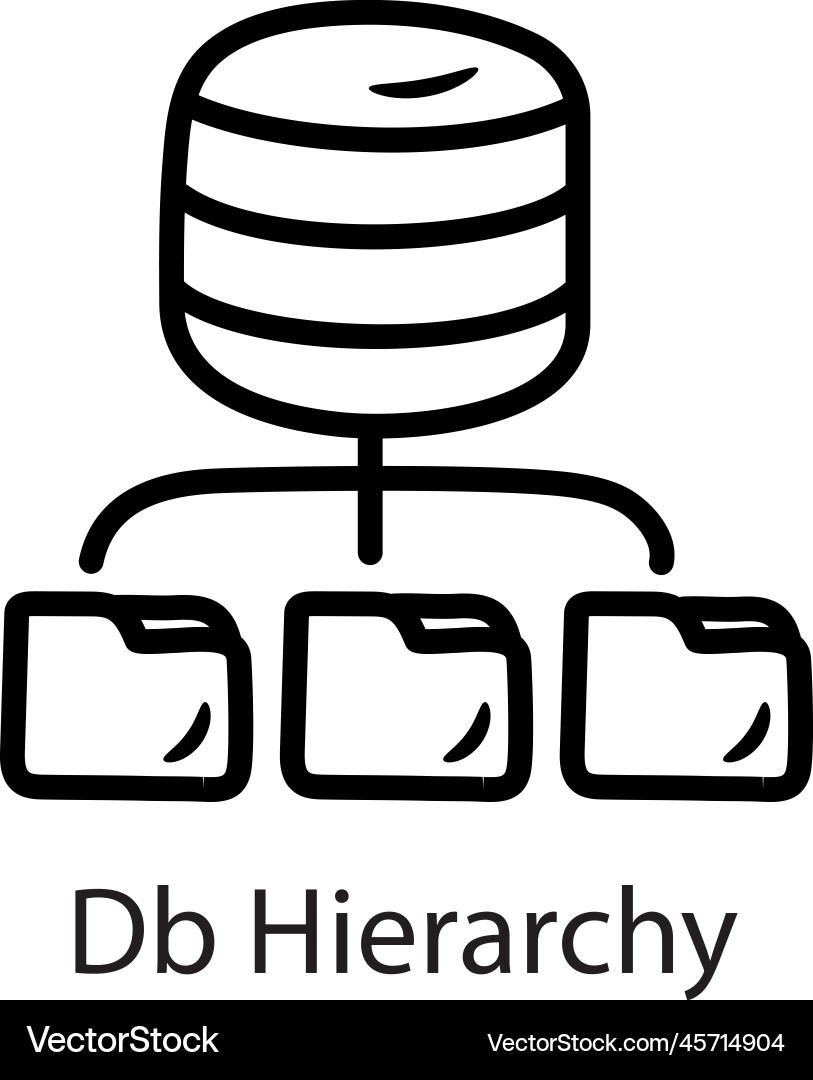 Db hierarchy outline icon design dat vector image