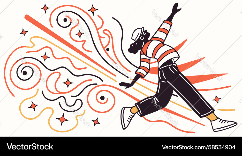 Dynamic Runner with Light Trails Vector Image