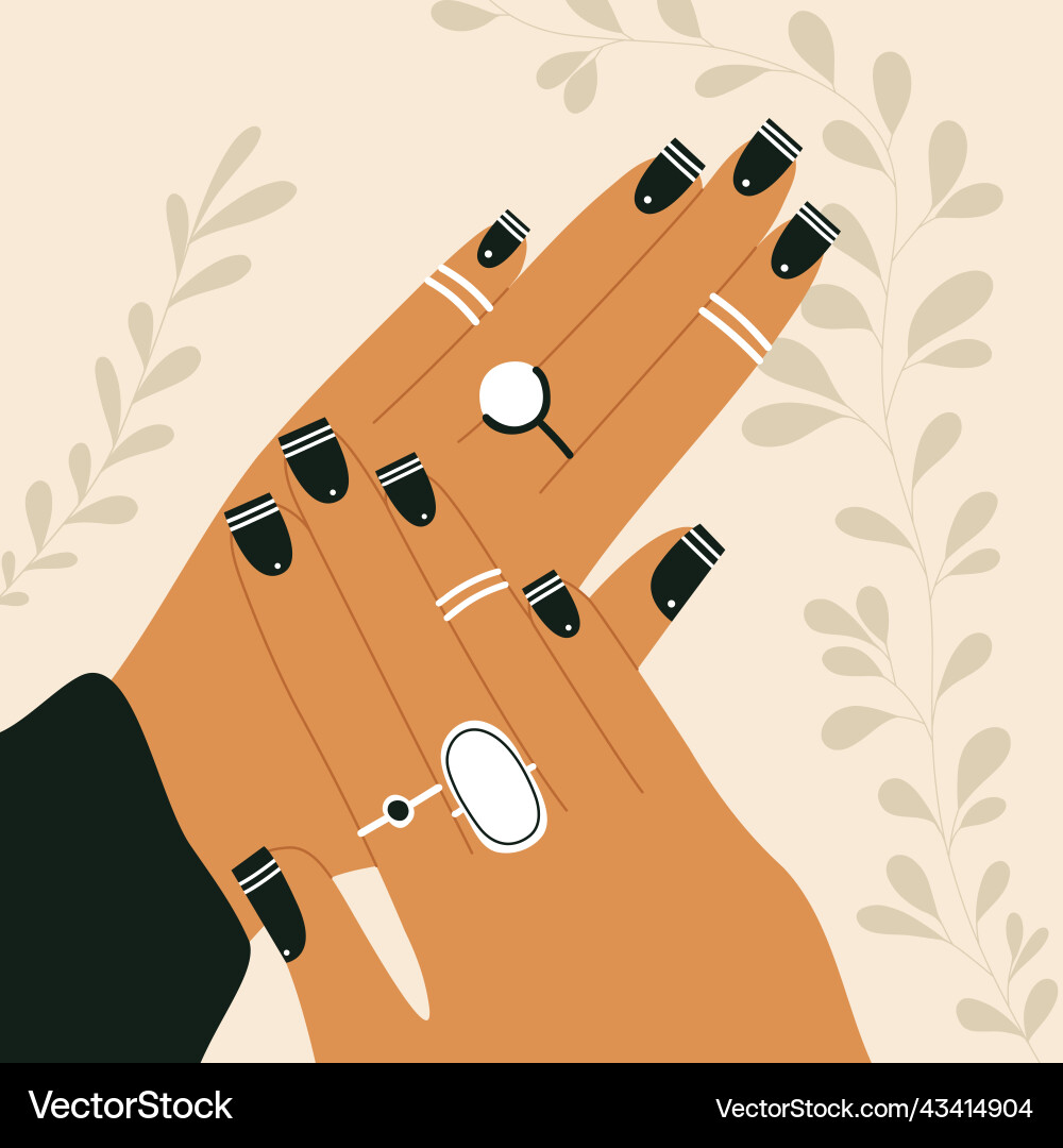 Elegant Hand with Manicured Nails Vector Image