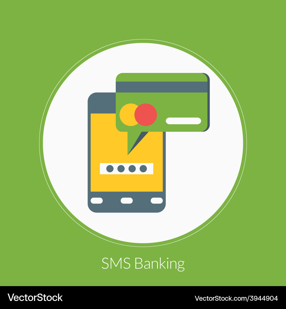Flat design concept for sms banking web vector image