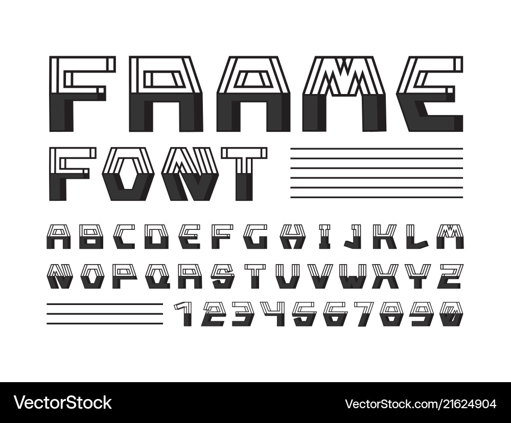Frame font alphabet Vector Image