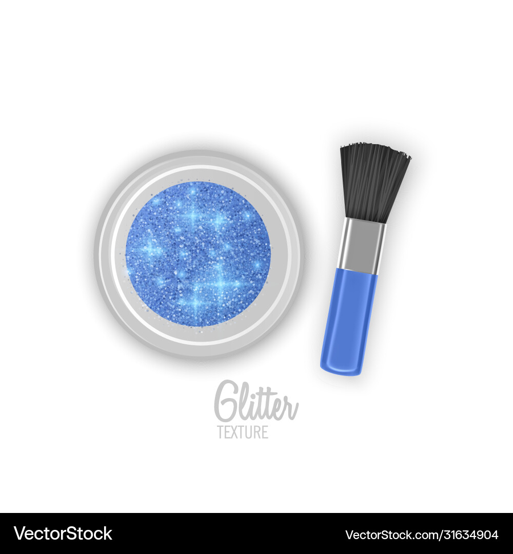 Glitter jar realistic object with sparkles top vector image