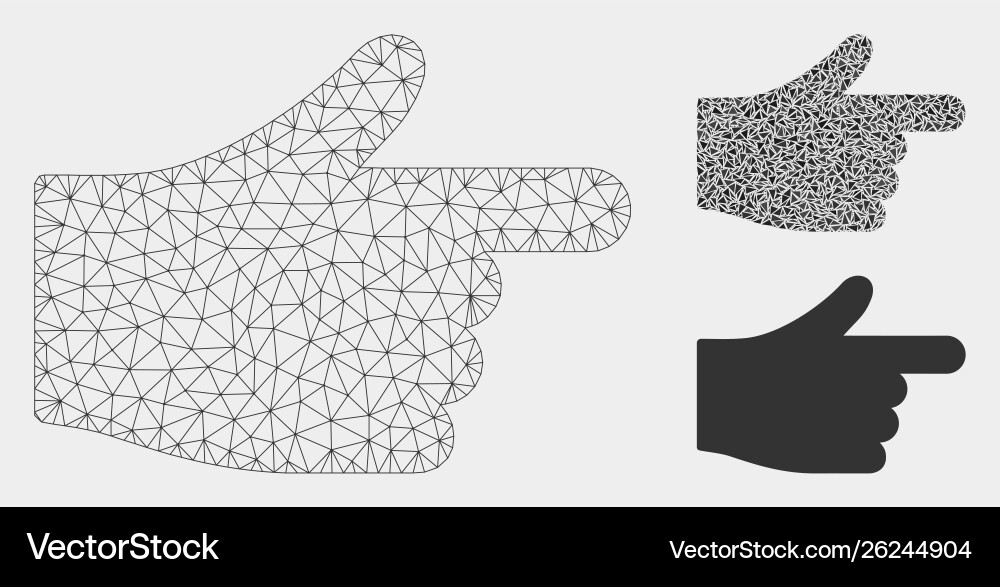 Index hand mesh wire frame model Index hand mesh wire frame model Vector Image