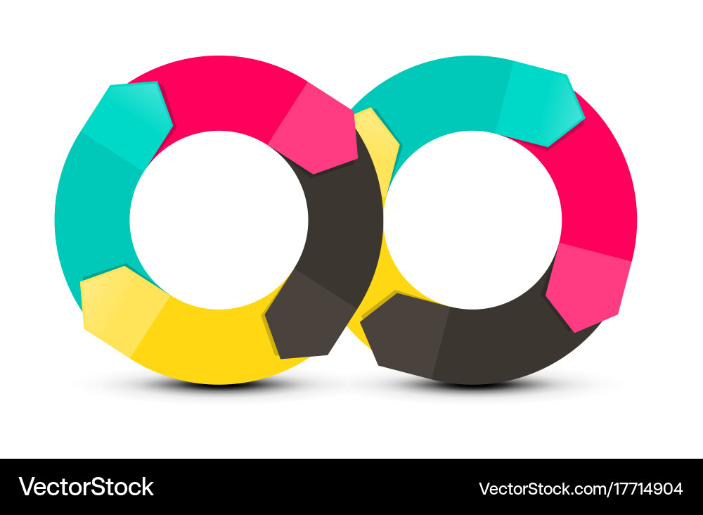 Infinity symbol paper arrows objects isolated vector image