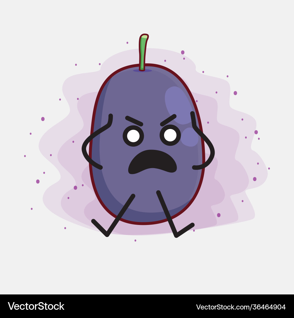 Java plum fruit cute character with simple face vector image