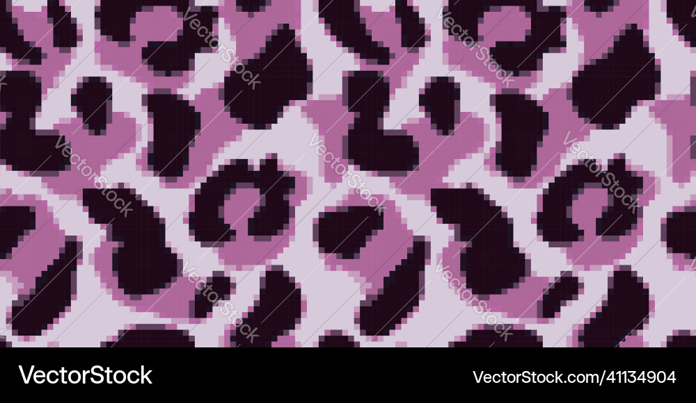 Leopard seamless patternin pixel art style Leopard seamless patternin pixel art style vector image