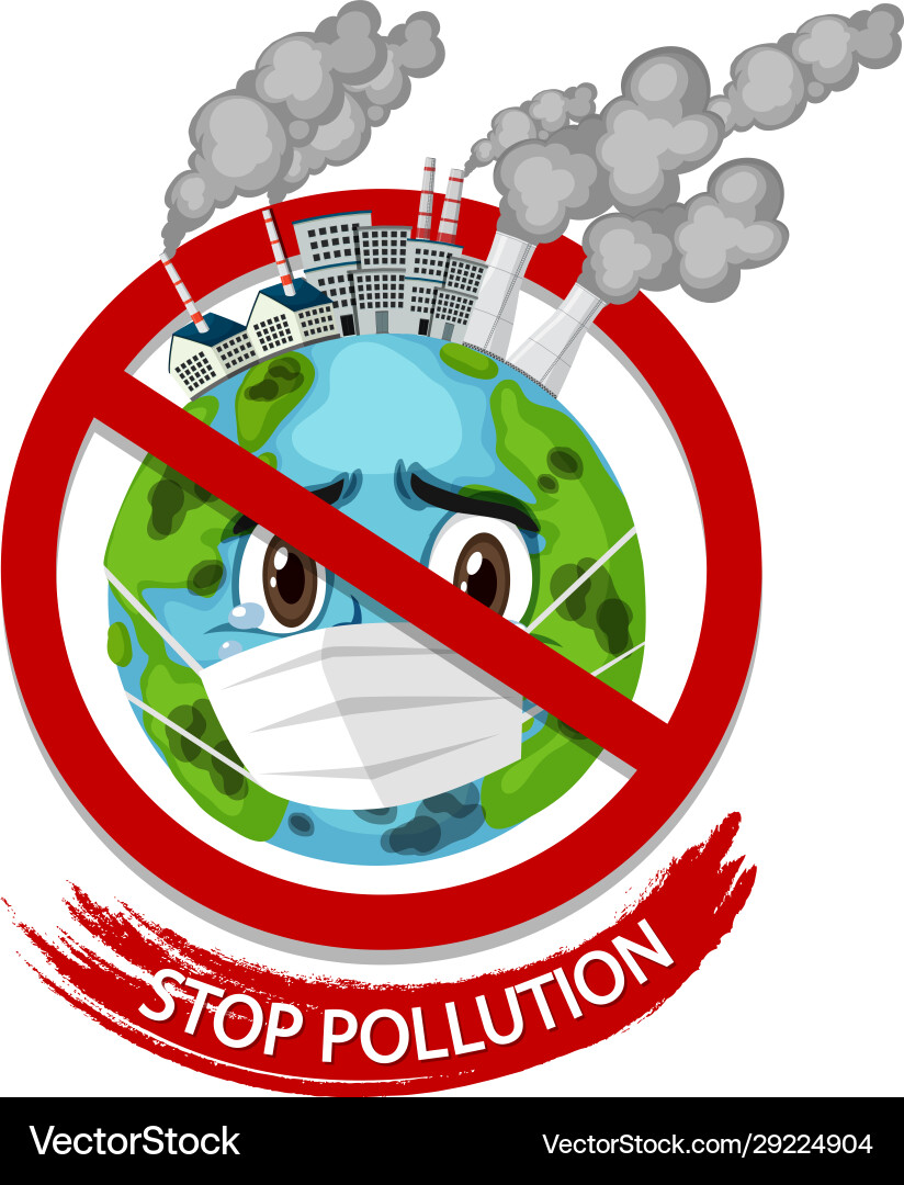 Poster Design für Stop Verschmutzung mit Erde Poster Design für Stop Verschmutzung mit Erde vektorbild
