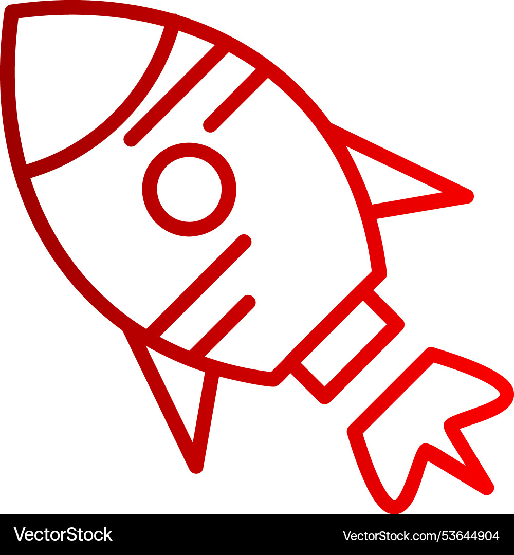 Rocket line gradient icon Vector Image