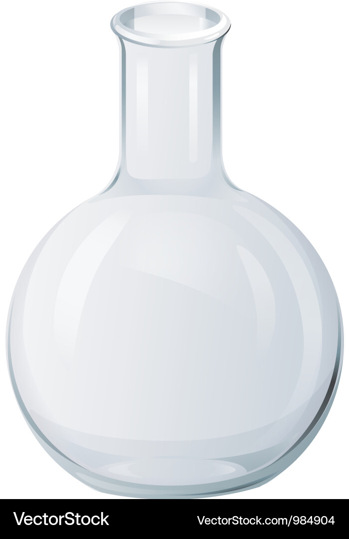 Round Glass Flask - Chemistry Labware Vector Image