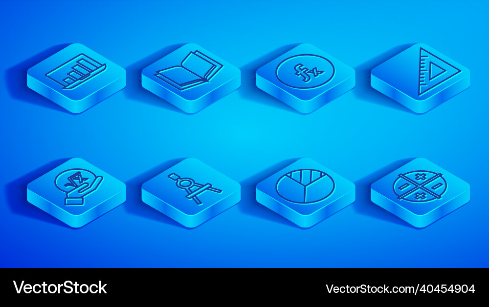 Set line laptop with graph chart open book vector image