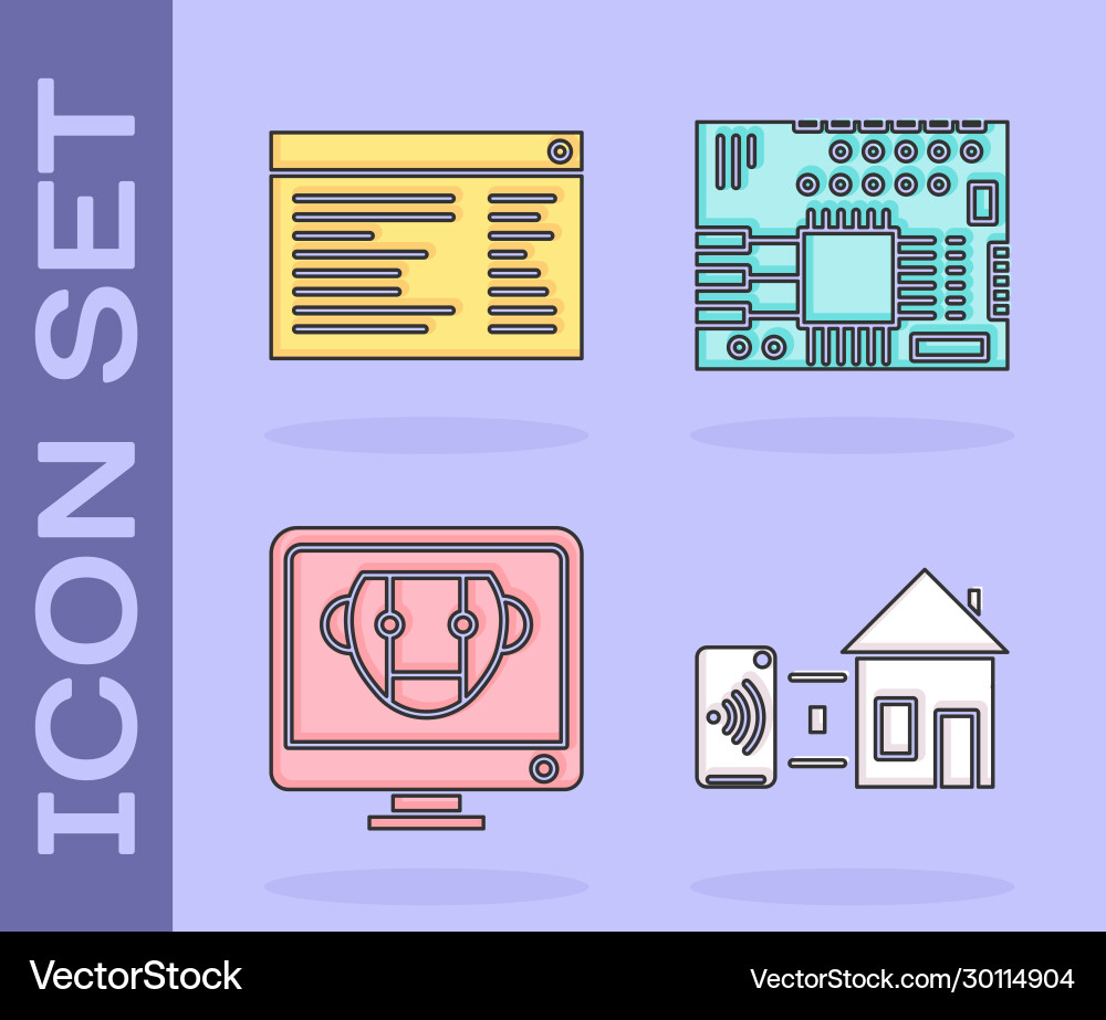 Set smart home software web developer Set smart home software web developer vector image