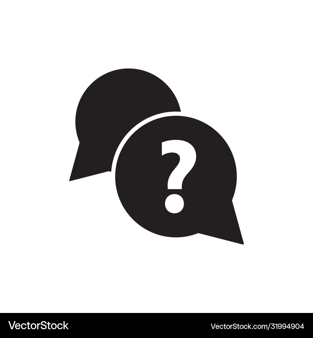 Support question icon design flat Support question icon design flat Vector Image