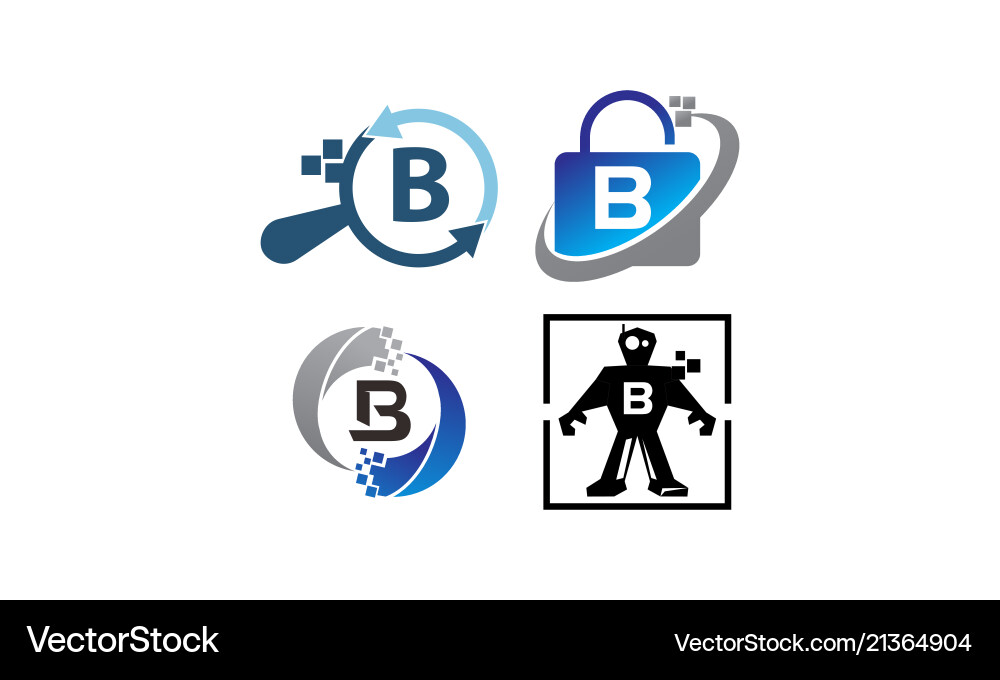 Technology application b template set Technology application b template set vector image