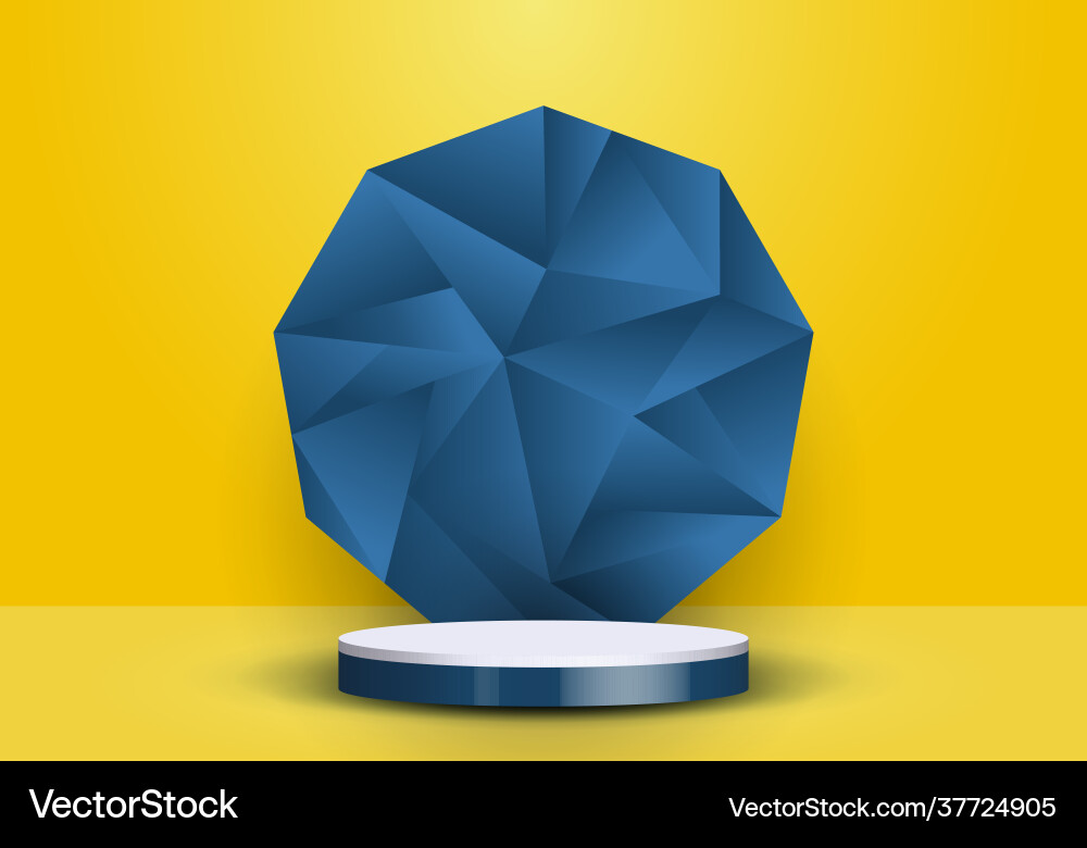 3d realistischer blauer und weißer Zylinder auf niedrigem 3d realistischer blauer und weißer Zylinder auf niedrigem Vektorbild