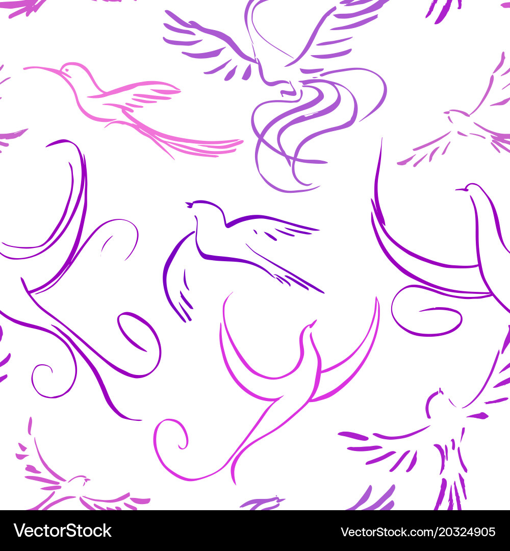 Abstract Bird Pattern vector image