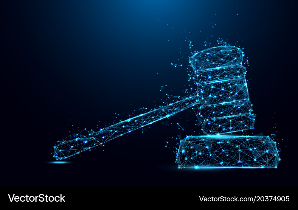 Abstract hammer judge form lines and triangles Vector Image