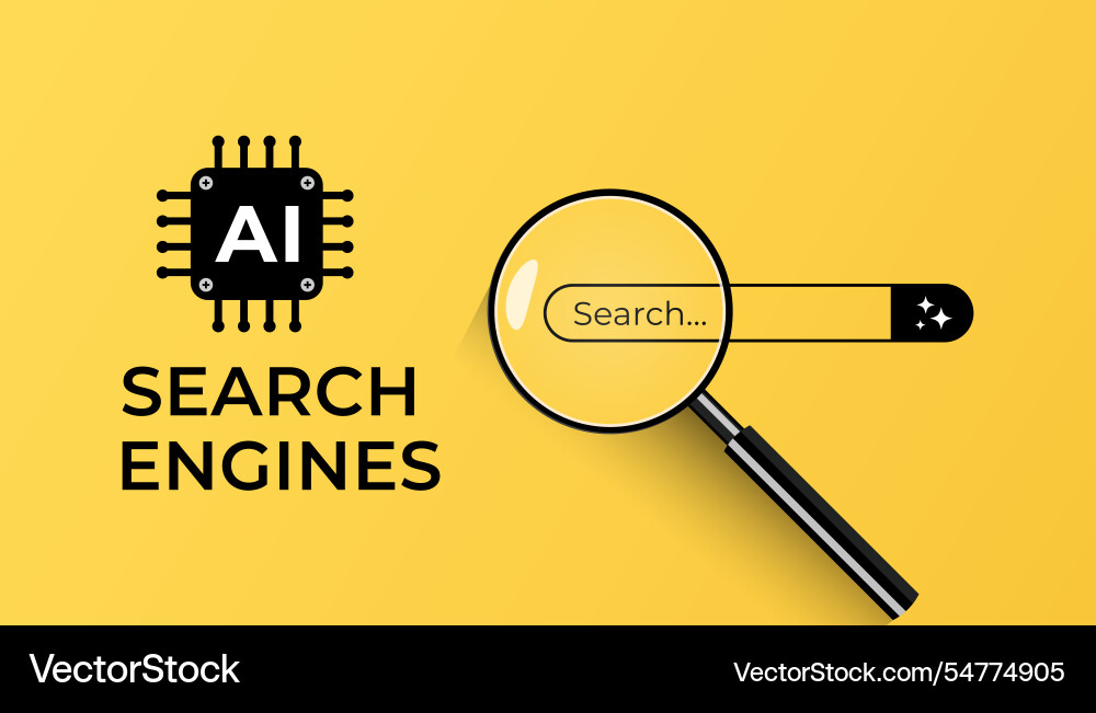 Ai search engines concept with engine bar vector image