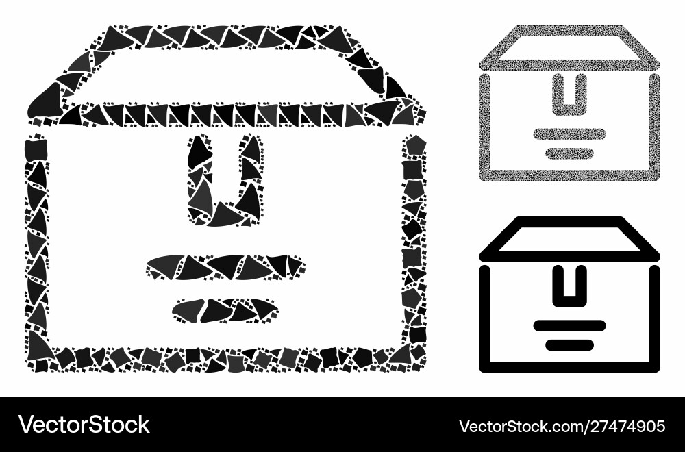 Archive box composition icon unequal items Archive box composition icon unequal items Vector Image