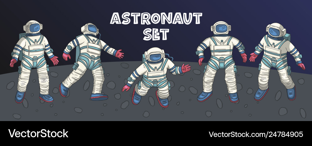 Astronaut Set Astronaut Set vektorbild