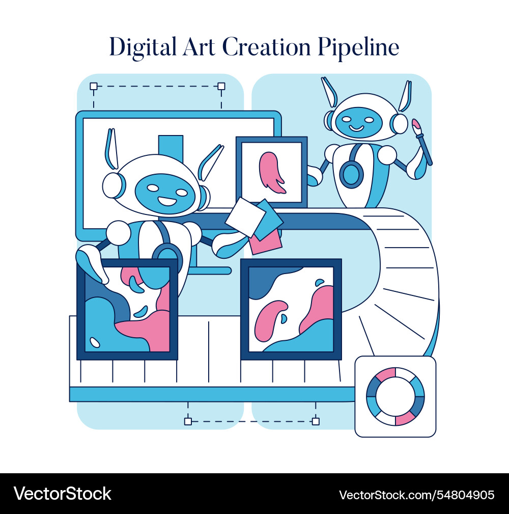 Automation in creativity flat Vector Image