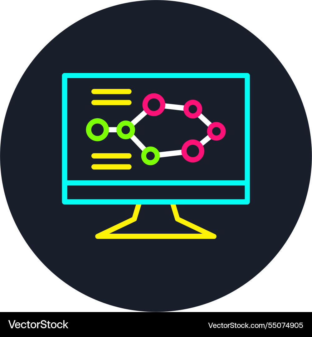 Bioinformatics line multi color icon vector image