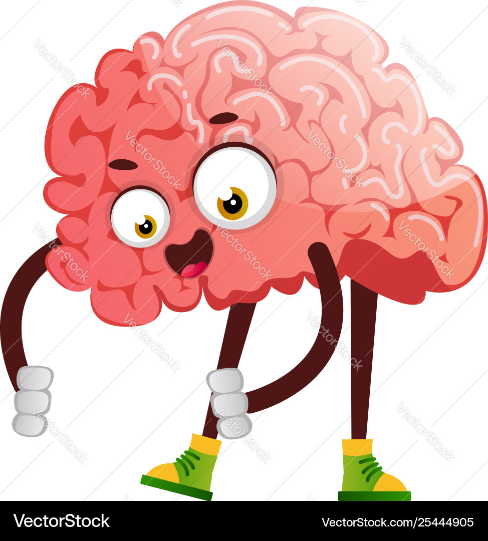 Brain Picking Up Object - Conceptual vector image