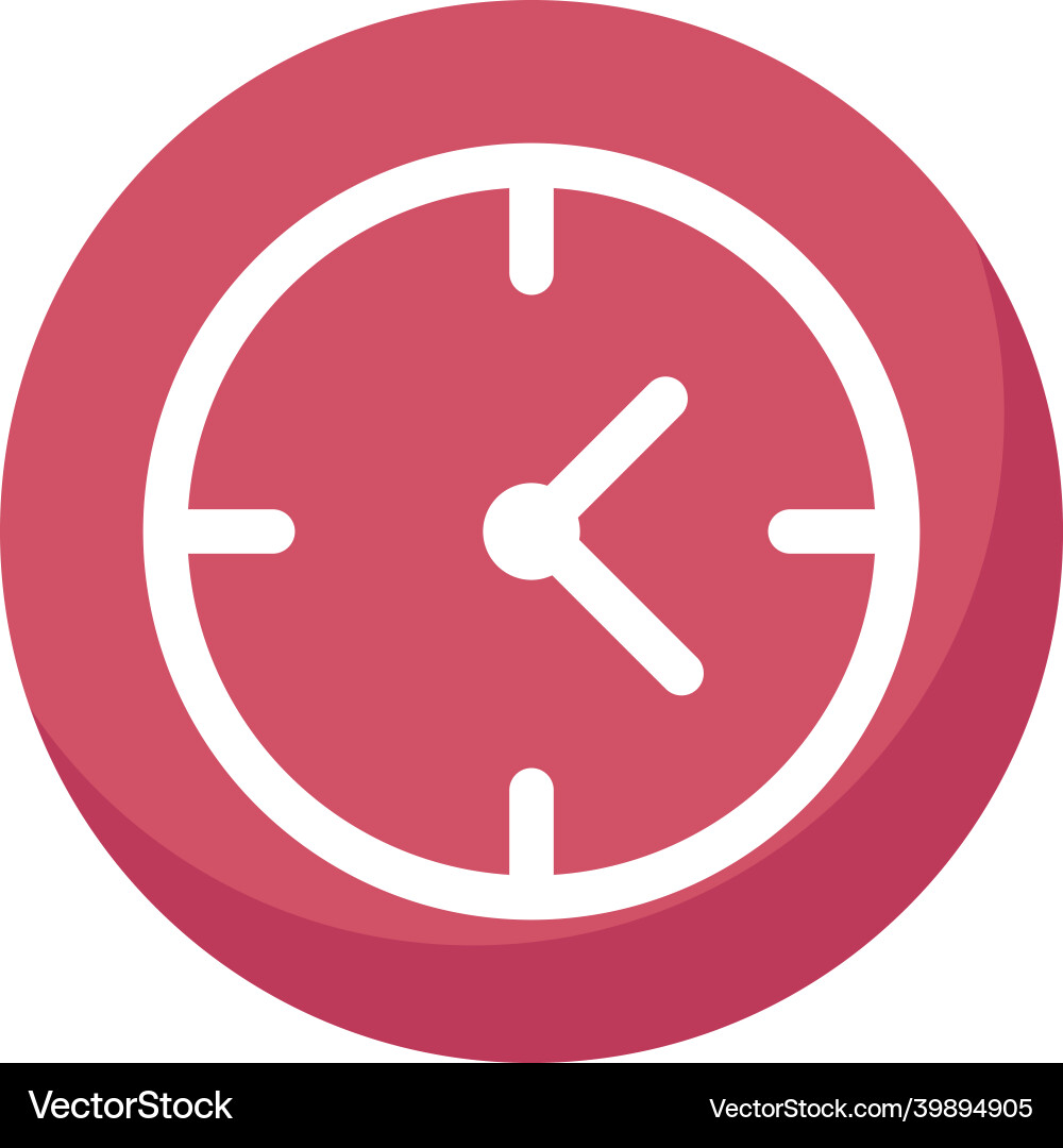 Button with timer clock vector image