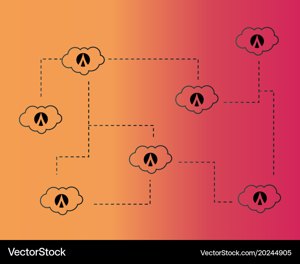 Dentacoin blockchain on cloud style background vector image