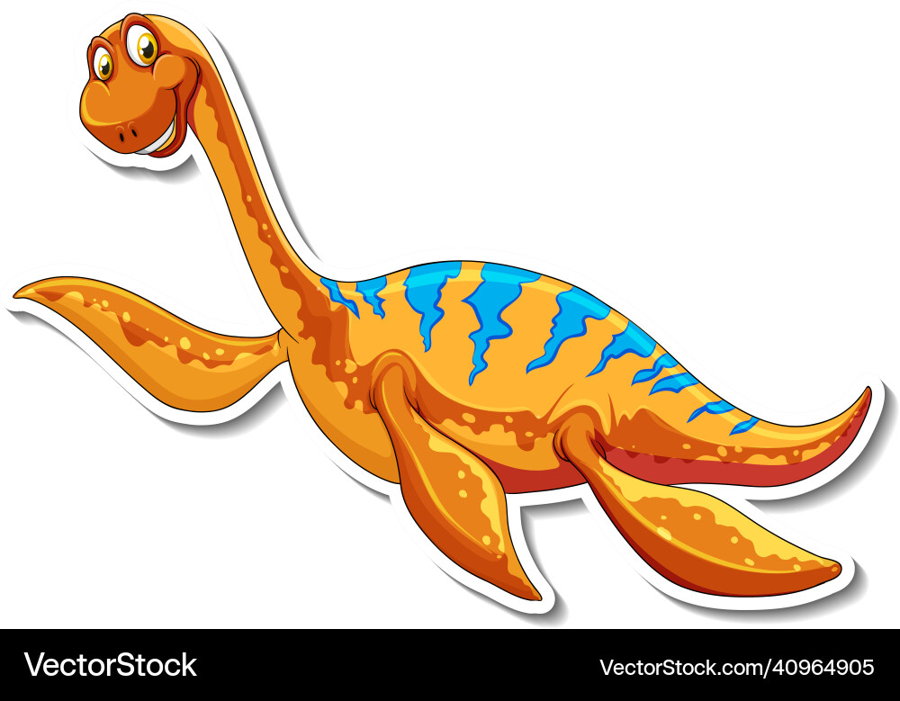 Elasmosaurus dinosaur Cartoon Charakter Aufkleber Elasmosaurus dinosaur Cartoon Charakter Aufkleber vektorbild
