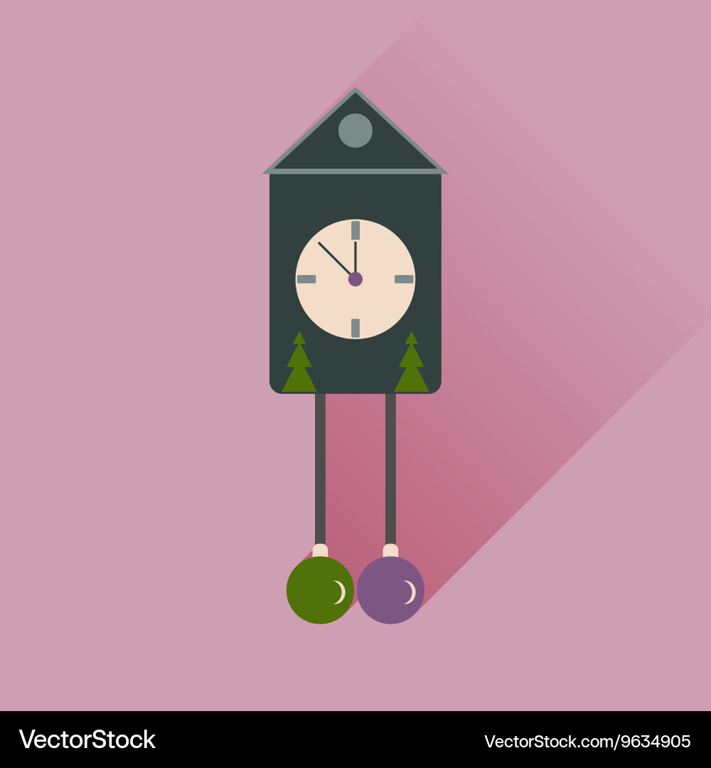 Flat web icon with long shadow christmas clock vector image
