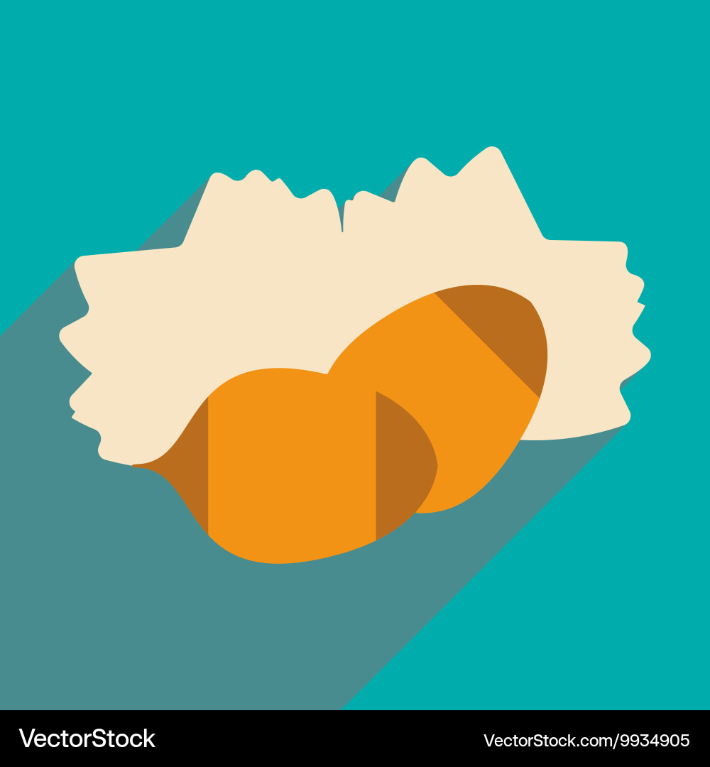 Flat with shadow icon and mobile application pine vector image