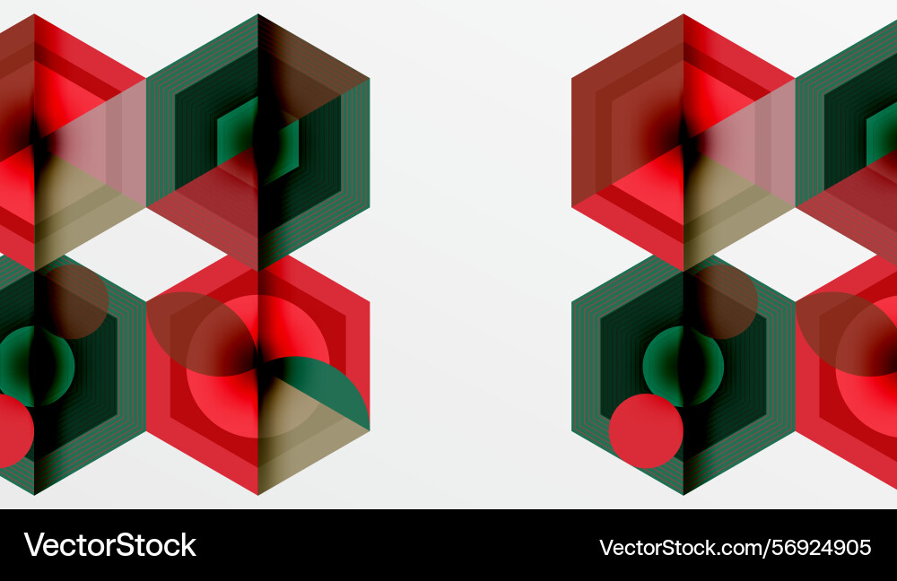 Geometric patterns repeat hexagons interlock Vector Image