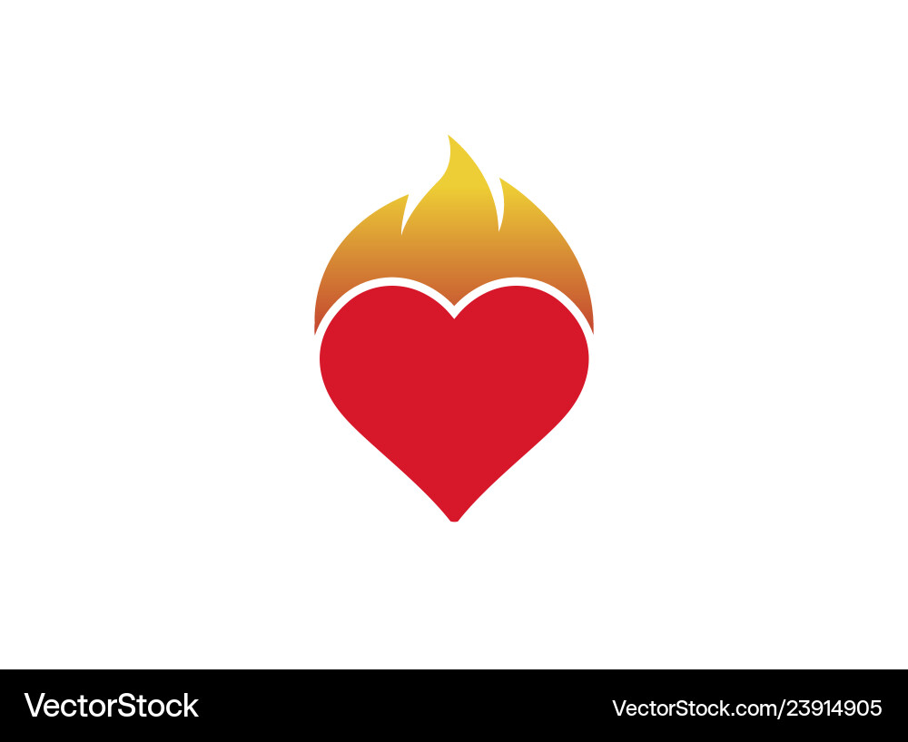 Heart and fire for logo design Vector Image