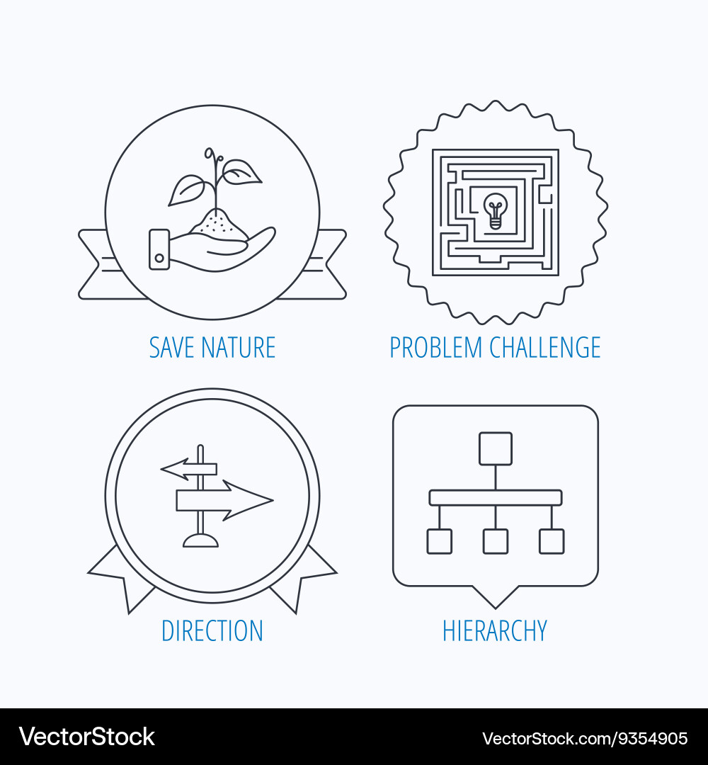 Hierarchy save nature and direction arrow icon vector image