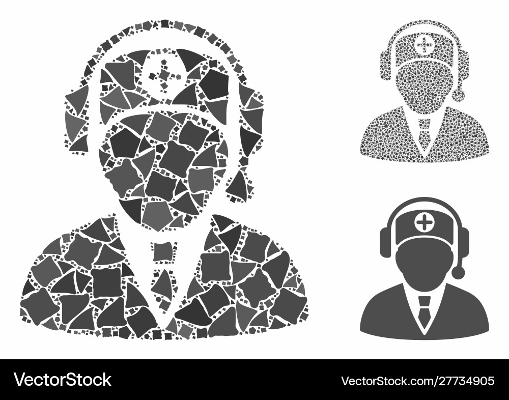 Hospital operator composition icon bumpy items Hospital operator composition icon bumpy items vector image