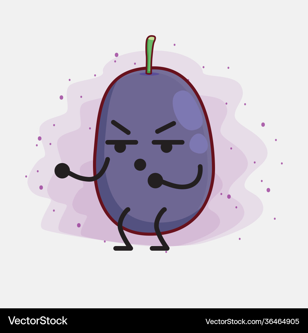 Java plum fruit cute character with simple face Vector Image