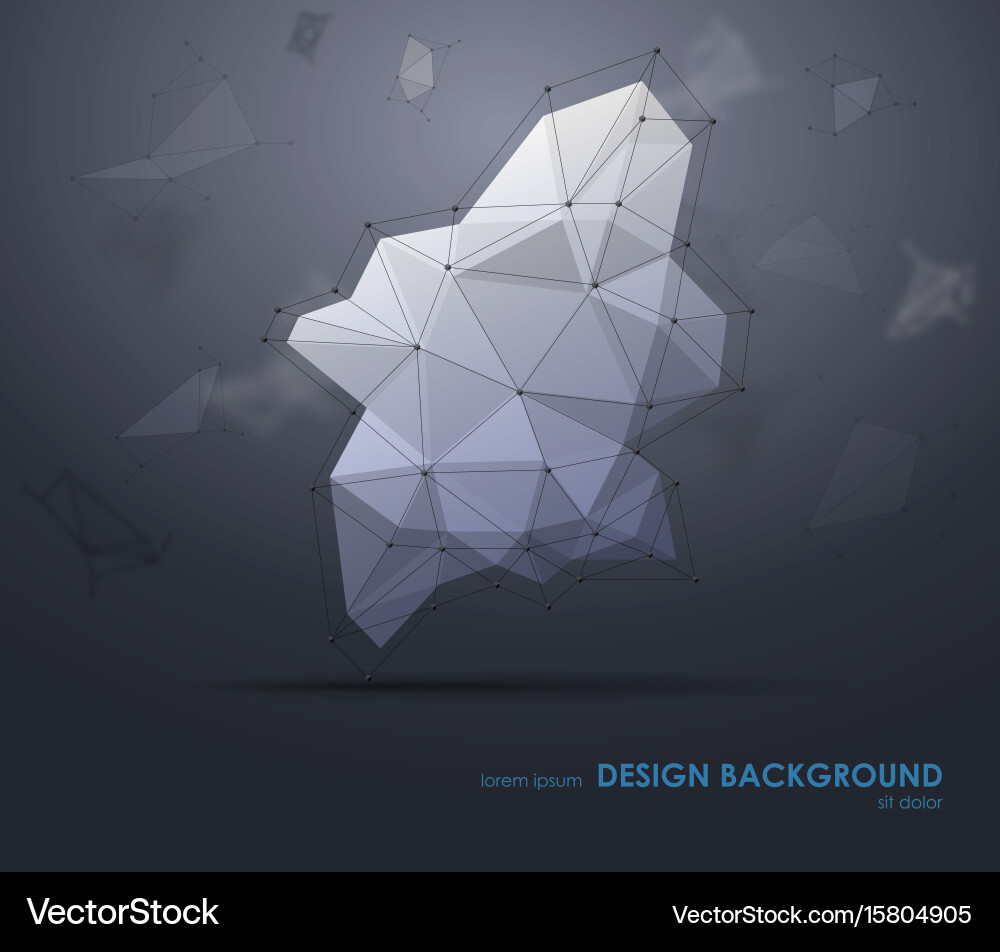 Low polygon geometry elements abstract geometric vector image