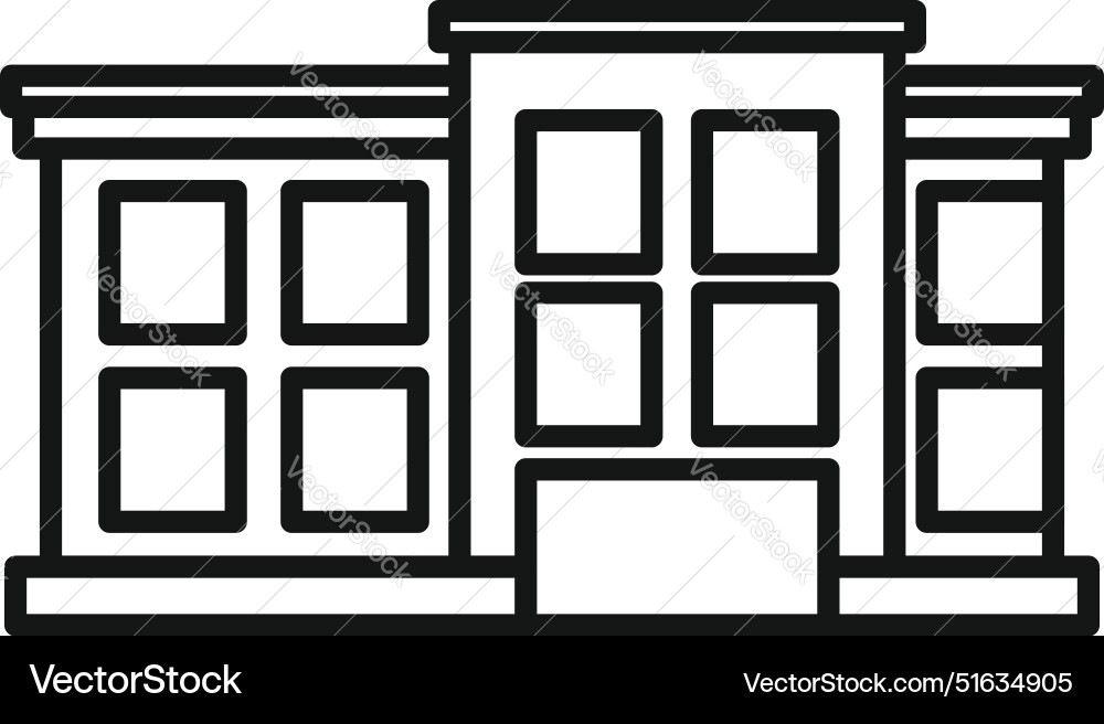 Modern building facade with large windows Modern building facade with large windows Vector Image