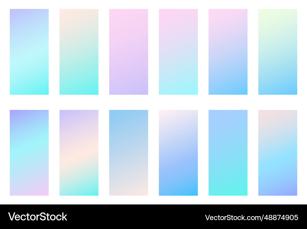 Pastel gradient backgrounds winter light blue vector image