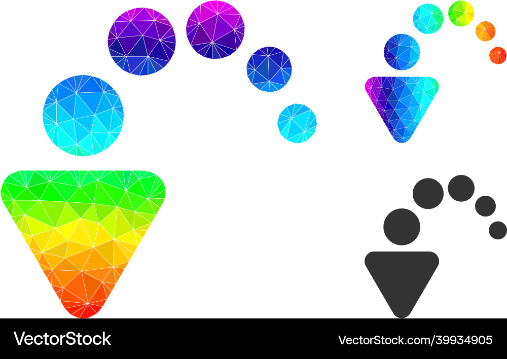 Polygonal undo icon with rainbow gradient Polygonal undo icon with rainbow gradient Vector Image