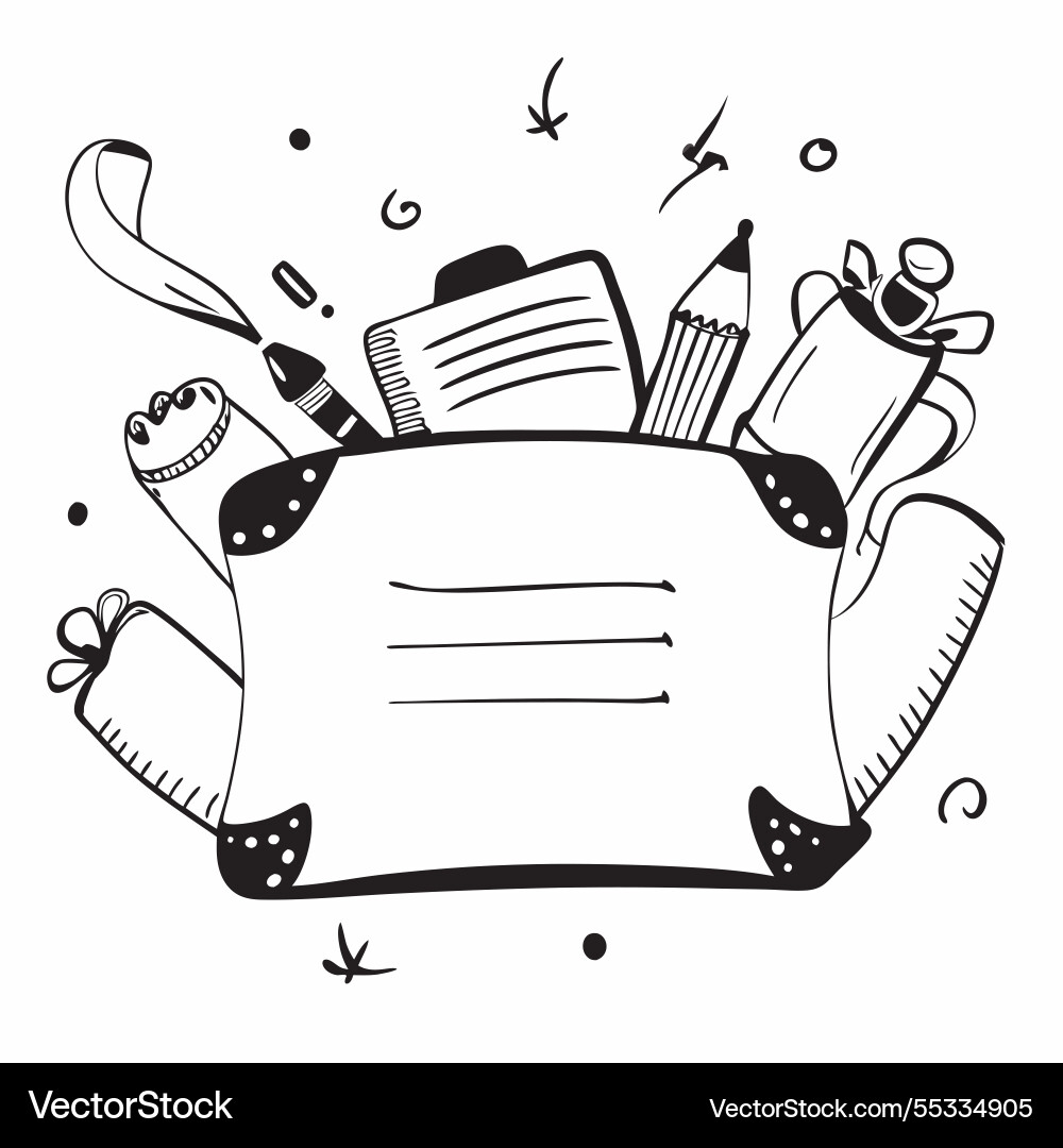 School bus border with apples and welcome back Vector Image