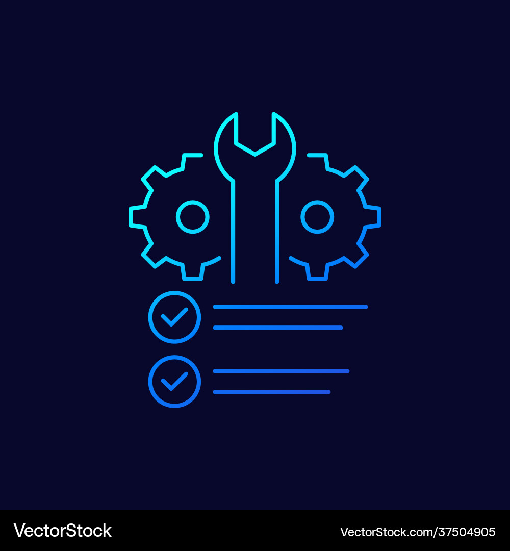Service checklist line icon for web Vector Image
