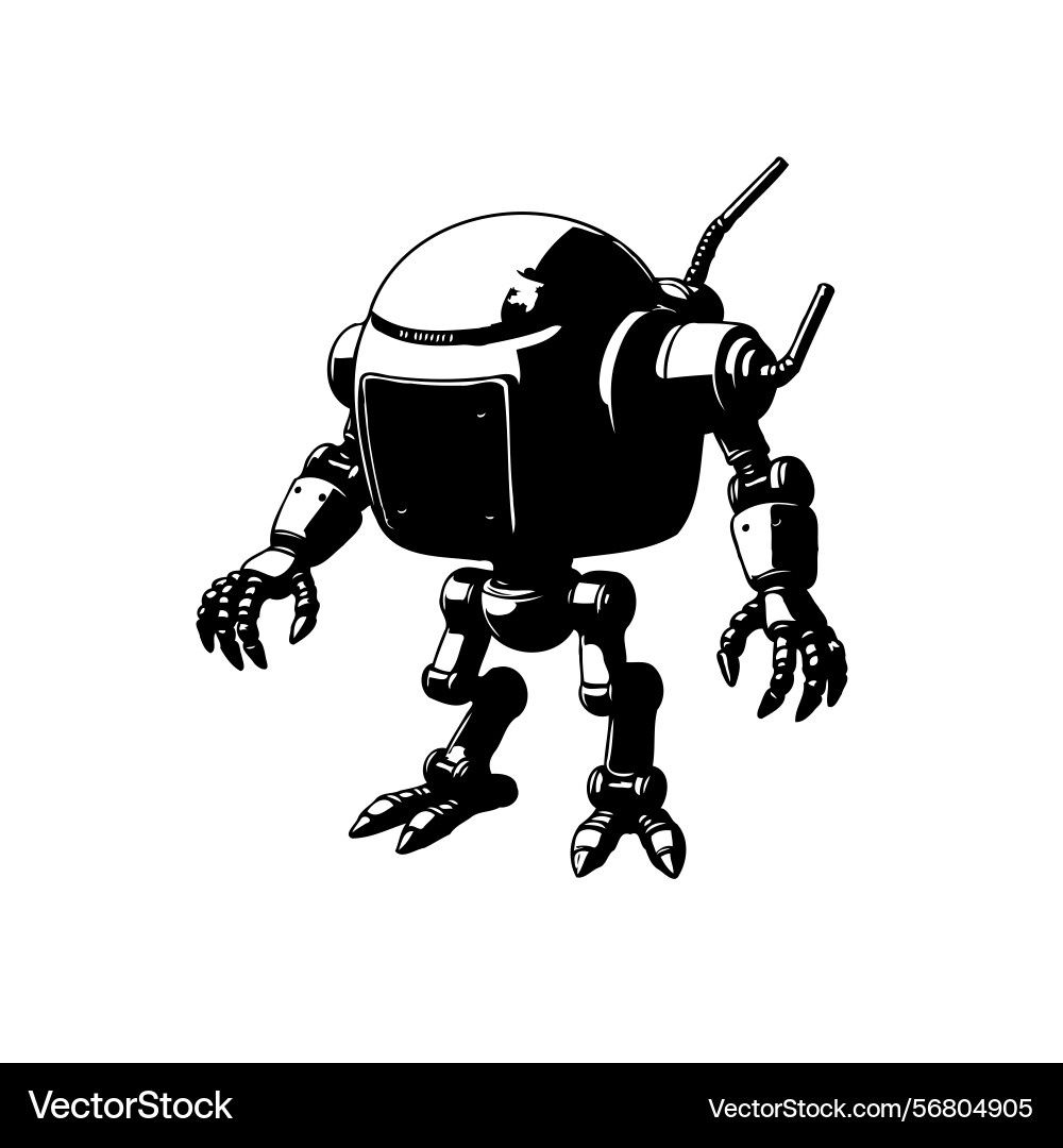 Stylized of a mechanical creature exploring new Vector Image