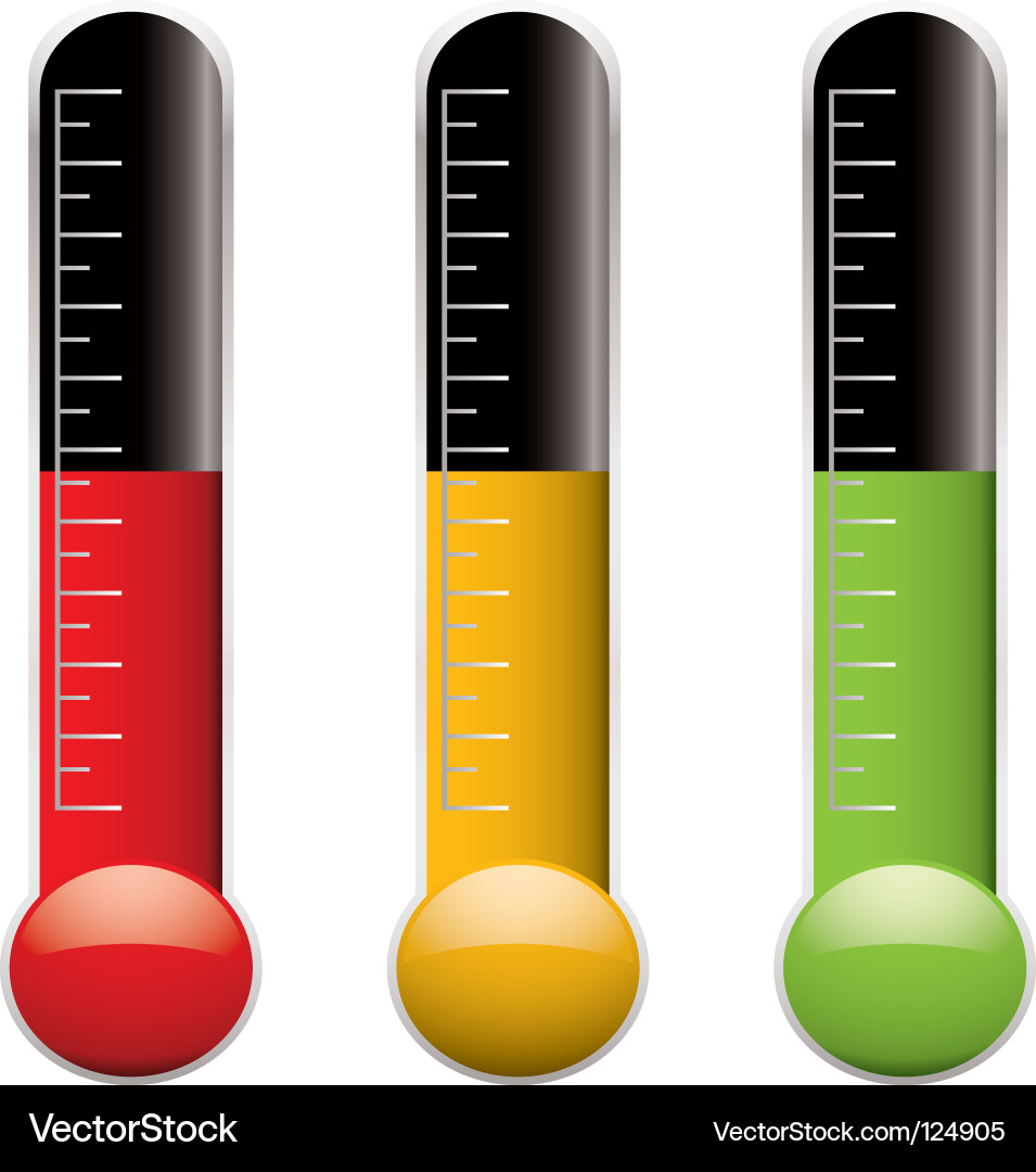 Thermometer Set - Temperature Measurement Vector Image