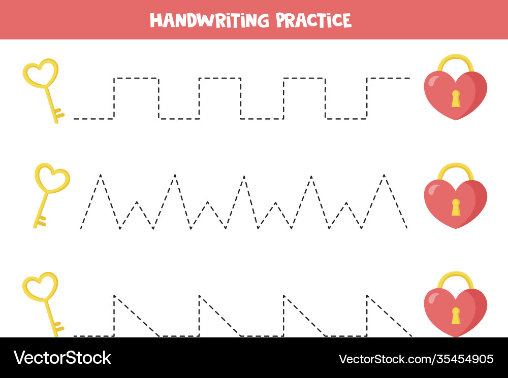 Tracing lines with valentine elements trace Vector Image