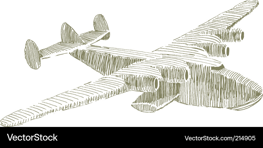 Vintage Float Plane Sketch Vector Image