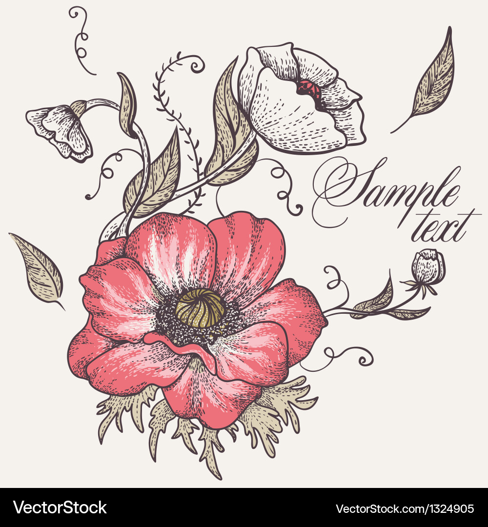 Vintage Floral Seamless Pattern Vector Image