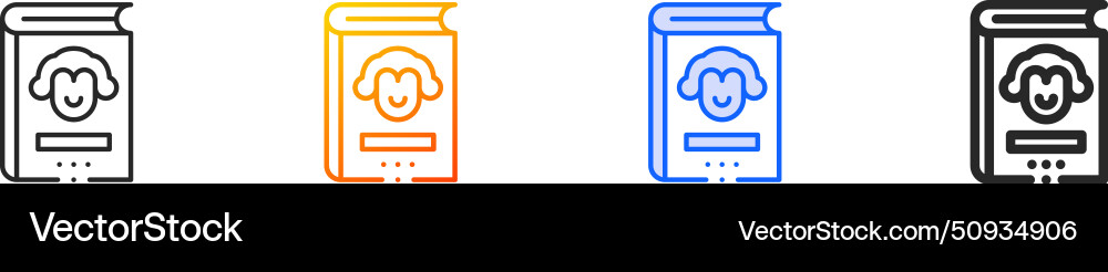 Biography iconthin linear gradient blue stroke Vector Image