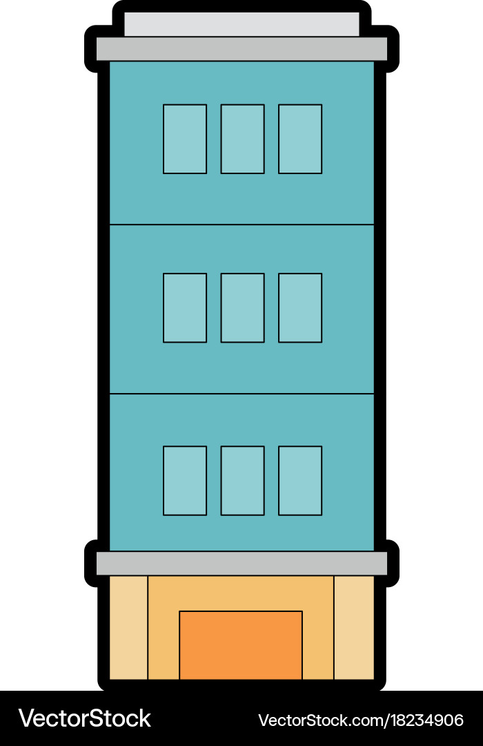 Building front isolated icon Vector Image